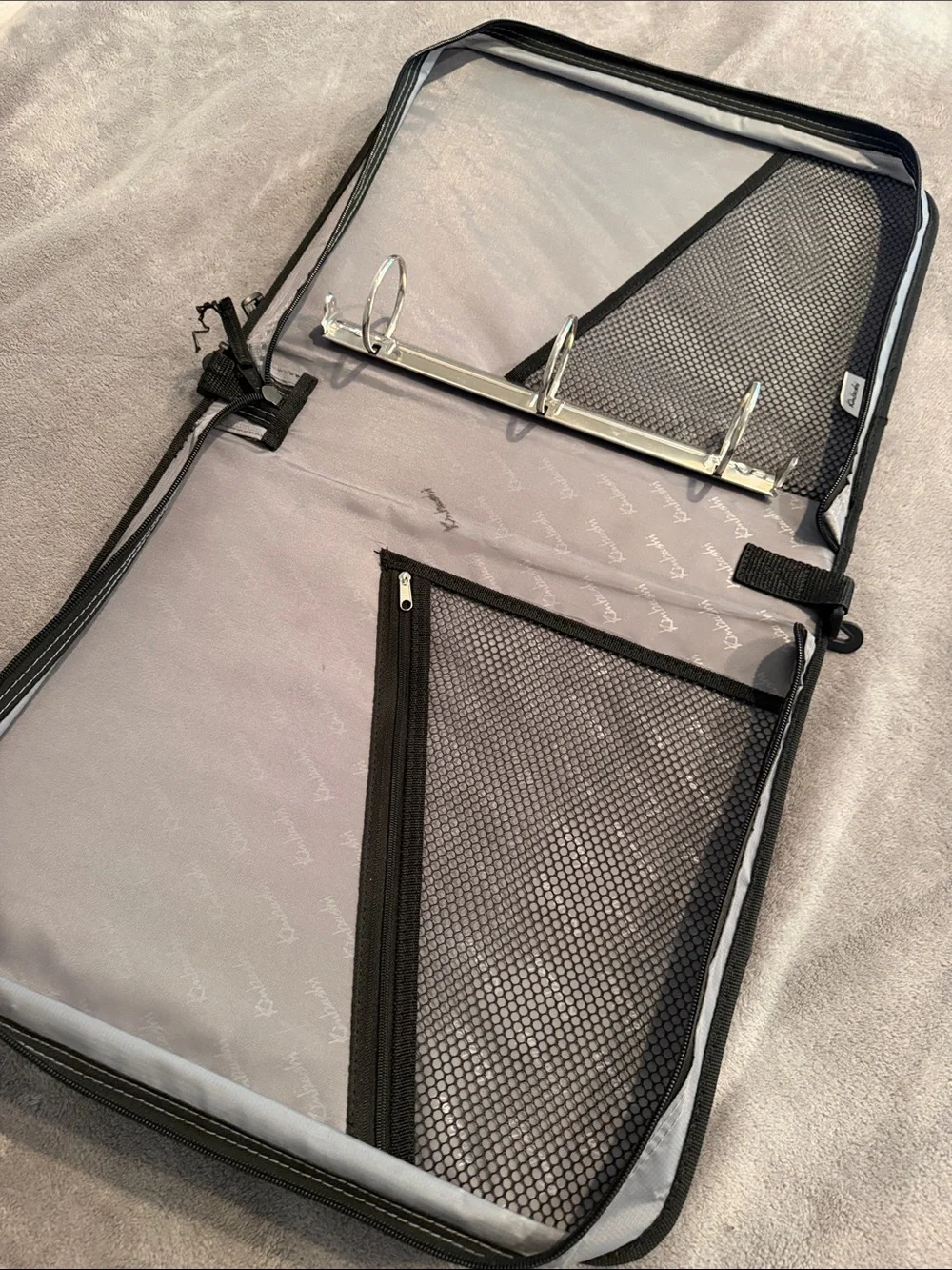 Black and Gray Laptop Messenger Bag with Reflective Stripes